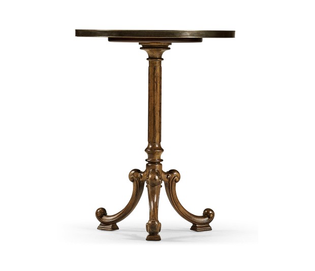 Brown Mahogany Lamp Table with Brass Moulding