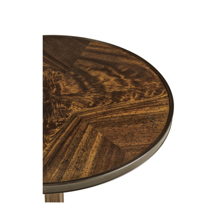Brown Mahogany Lamp Table with Brass Moulding