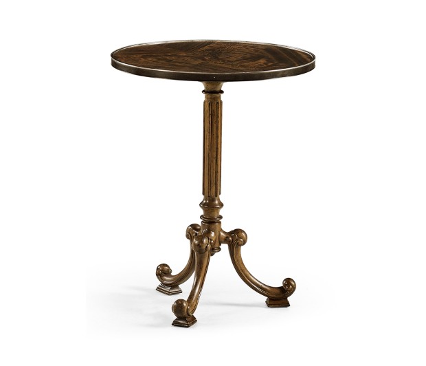 Brown Mahogany Lamp Table with Brass Moulding