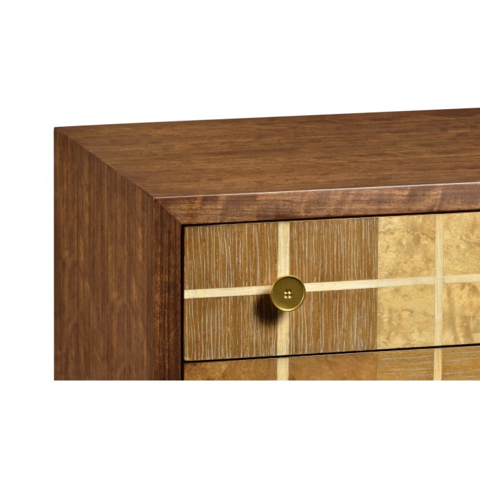 Pale Tartan Two-Drawer Nightstand