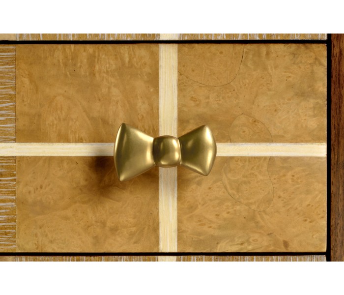 Pale Tartan Two-Drawer Nightstand