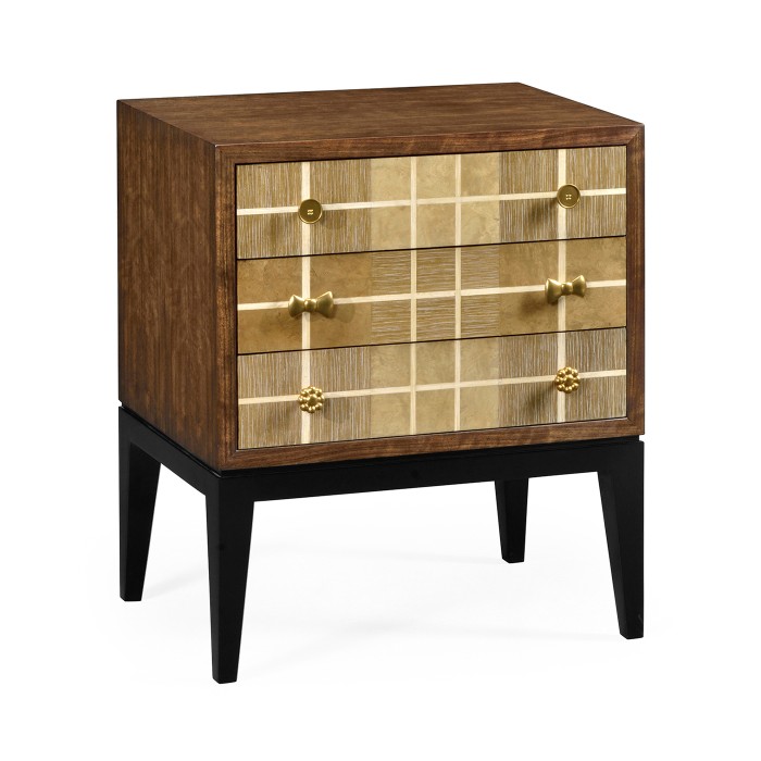 Pale Tartan Two-Drawer Nightstand