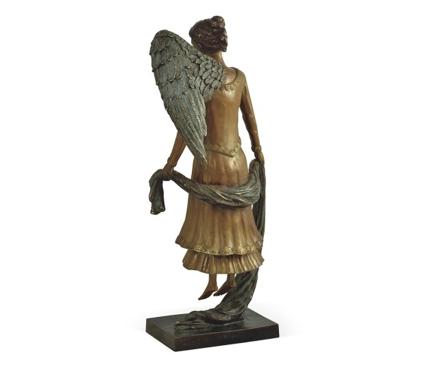 Antique Light Brown Brass Hovering Angel