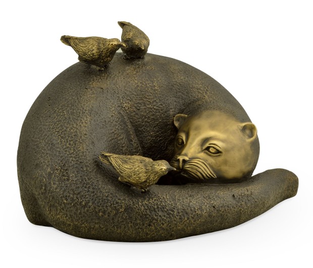 Antique Black Brass Otter