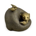 Antique Black Brass Otter