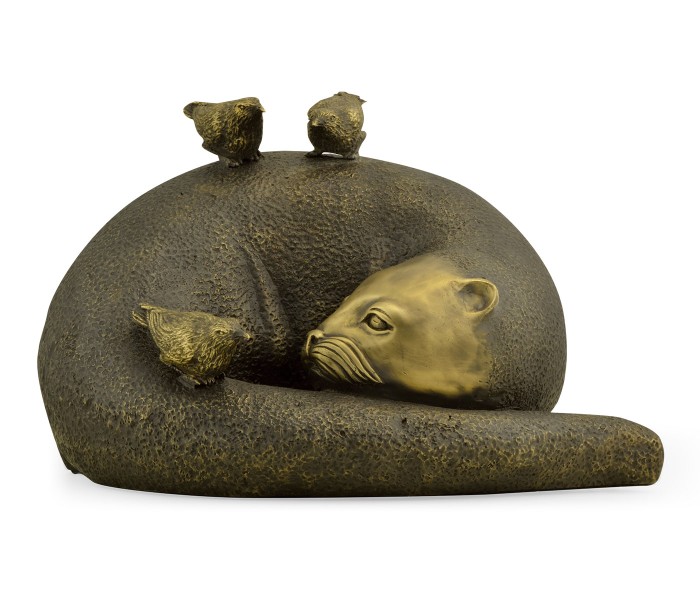 Antique Black Brass Otter