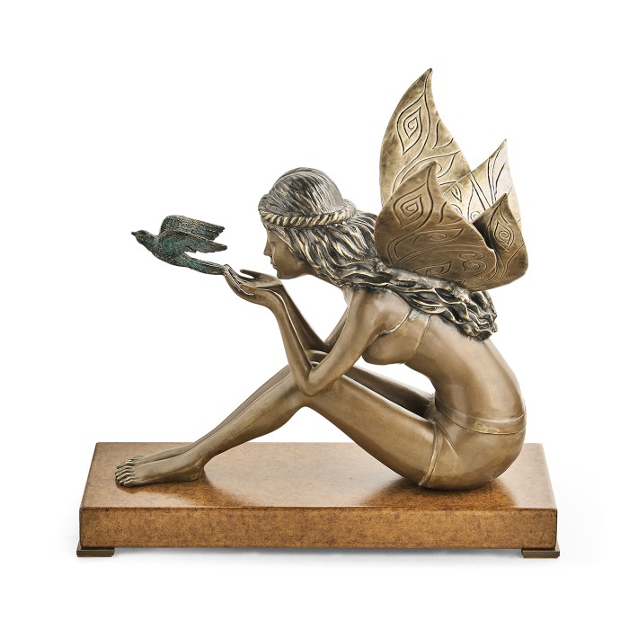 Antique Light Brown Brass Fairy
