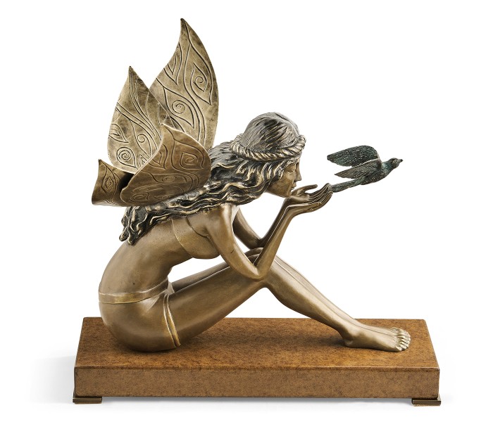 Antique Light Brown Brass Fairy