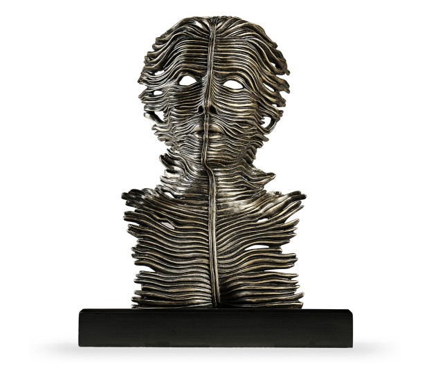 Antique Dark Bronze Mask Sculpture