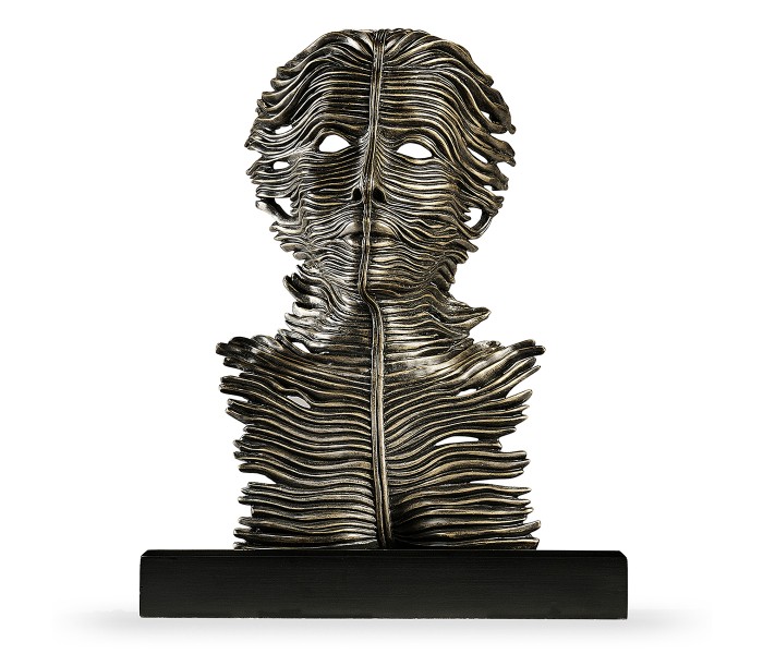 Antique Dark Bronze Mask Sculpture