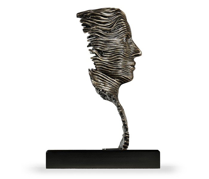 Antique Dark Bronze Mask Sculpture