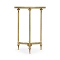 Small Round Dark Santos & Brass End Table