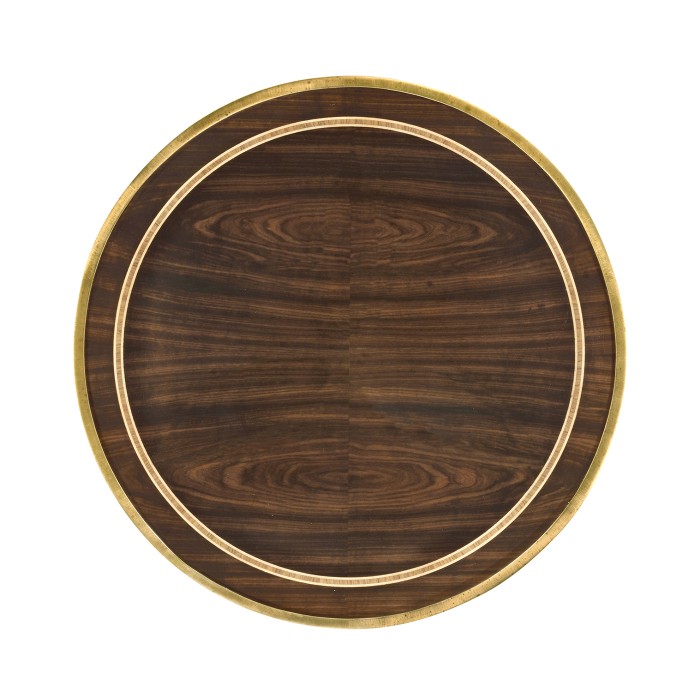 Small Round Dark Santos & Brass End Table