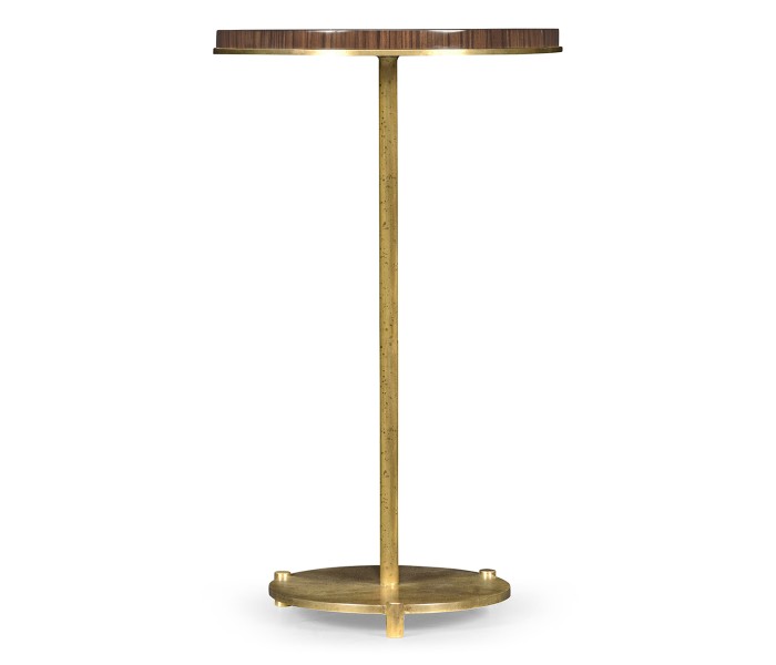 Small Round Dark Santos & Brass Wine table