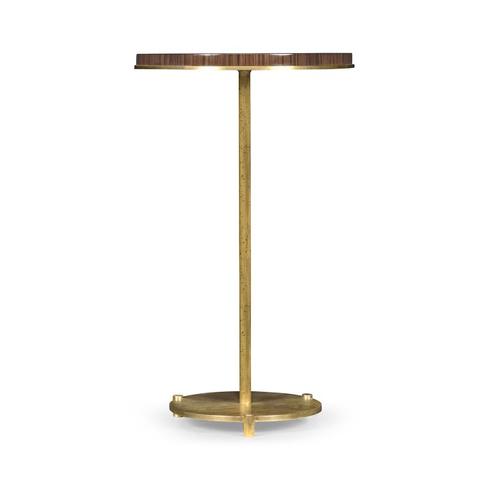 Small Round Dark Santos & Brass Wine table
