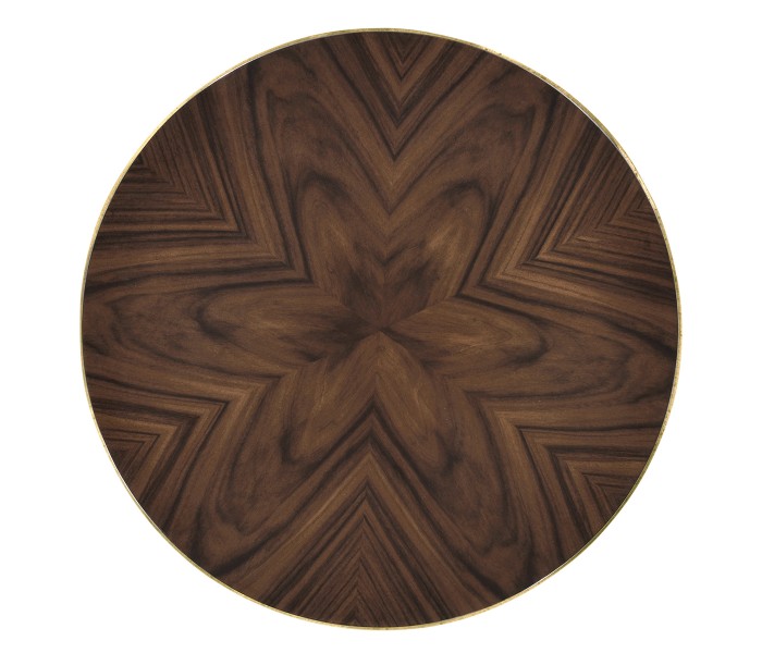 Small Round Dark Santos & Brass Wine table
