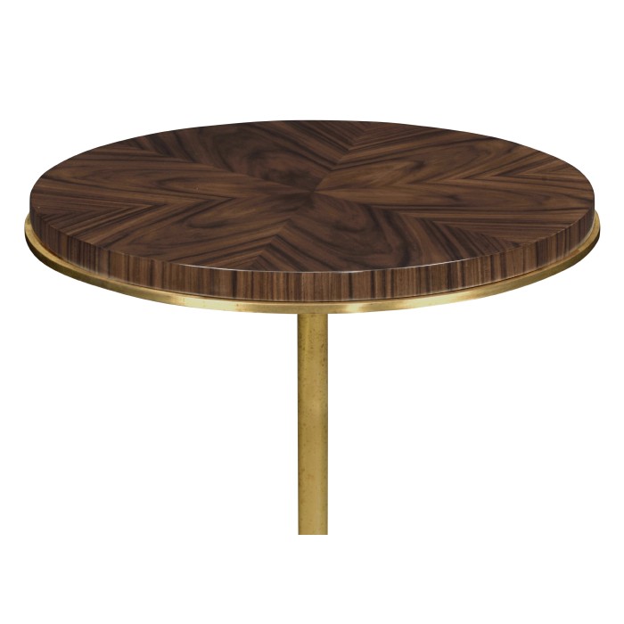 Small Round Dark Santos & Brass Wine table