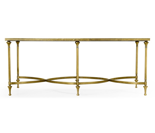 Rectangular Dark Santos & Brass Coffee Table