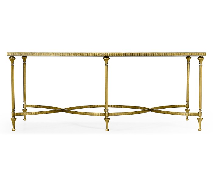 Rectangular Dark Santos & Brass Coffee Table