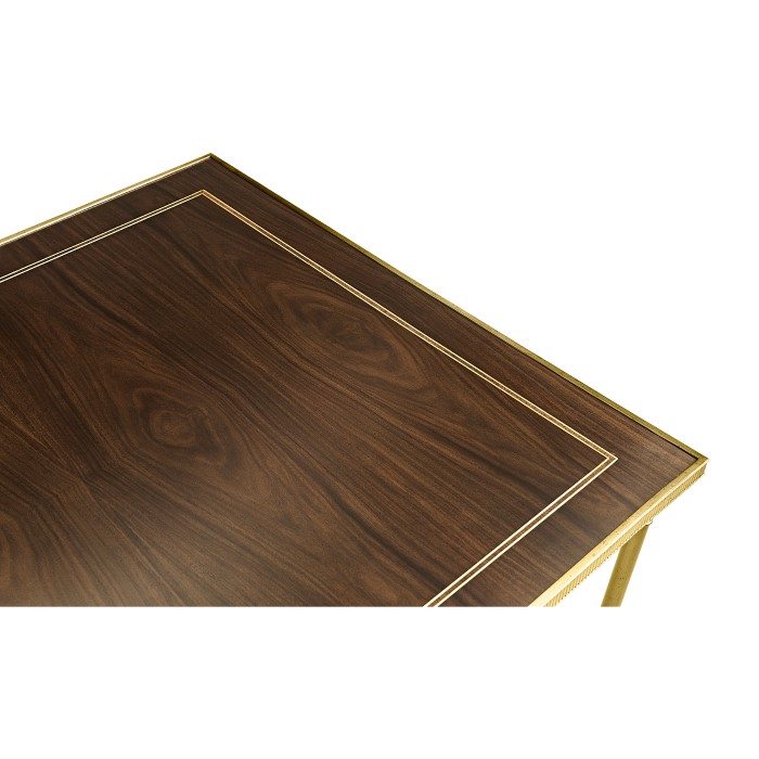 Rectangular Dark Santos & Brass Coffee Table