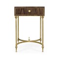 Rectangular Dark Santos & Brass End Table