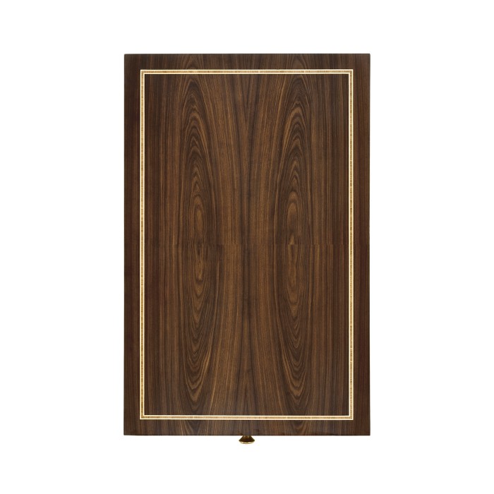 Rectangular Dark Santos & Brass End Table