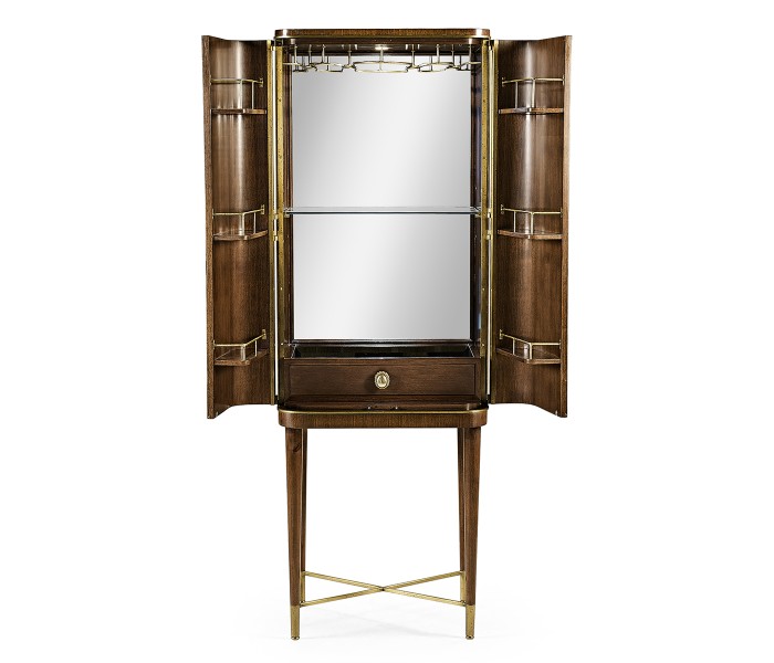 Handpainted on Light Gold Foil Drinks Cabinet