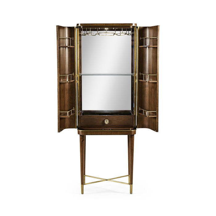 Handpainted on Light Gold Foil Drinks Cabinet