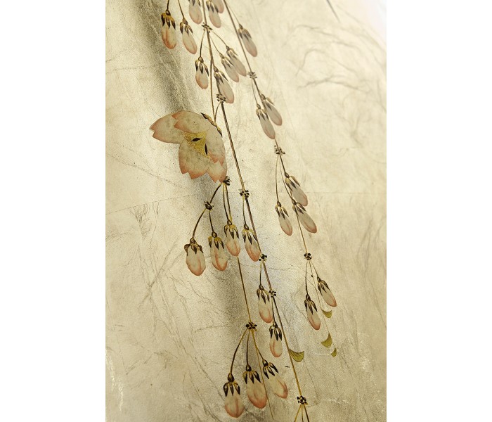 Handpainted on Light Gold Foil Drinks Cabinet
