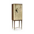 Handpainted on Light Gold Foil Drinks Cabinet