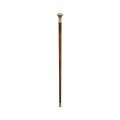 Mahogany Walking Stick with Brass Pommel Topper