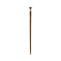 Mahogany Walking Stick with Brass Pommel Topper