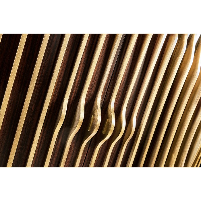 Ebony & Ribbed Antique Satin Brass Drinks Cabinet