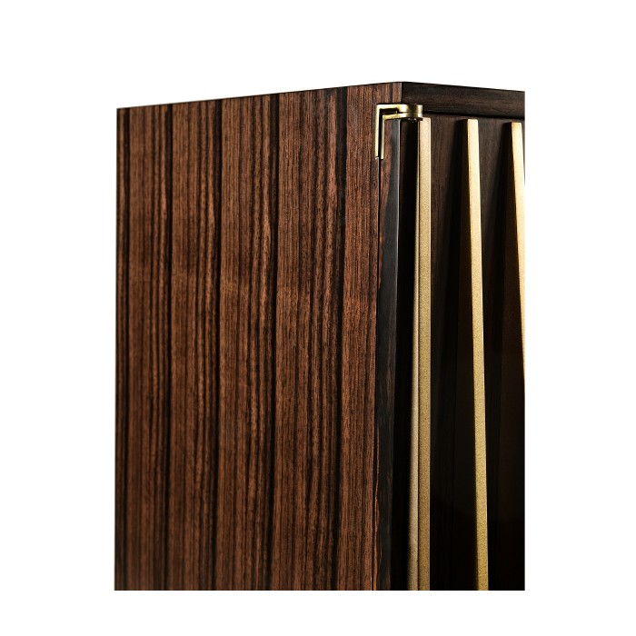 Ebony & Ribbed Antique Satin Brass Drinks Cabinet