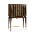 Ebony & Ribbed Antique Satin Brass Drinks Cabinet