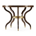 Round Dark Santos & Brass Centre Table