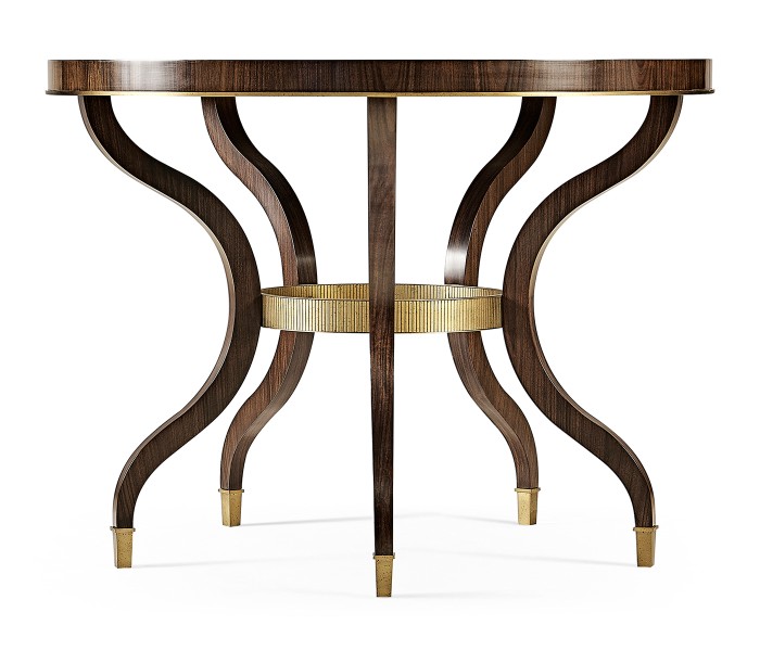 Round Dark Santos & Brass Centre Table