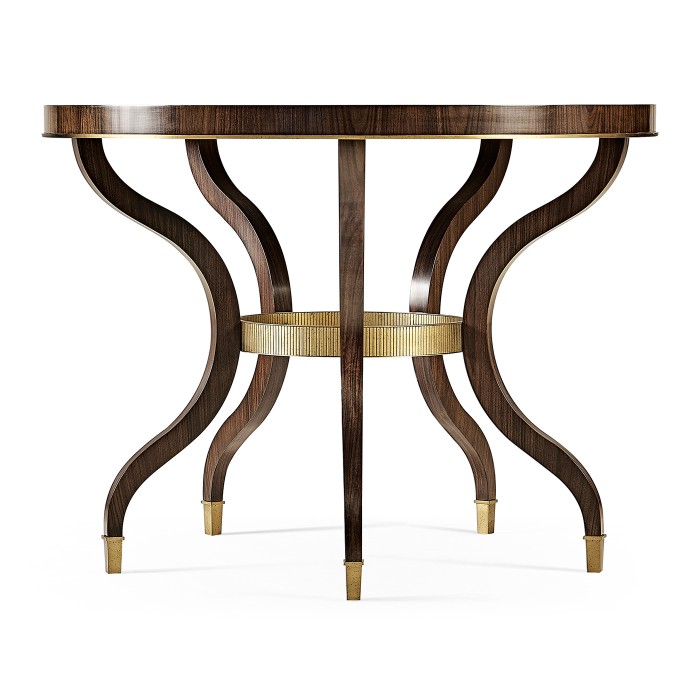 Round Dark Santos & Brass Centre Table