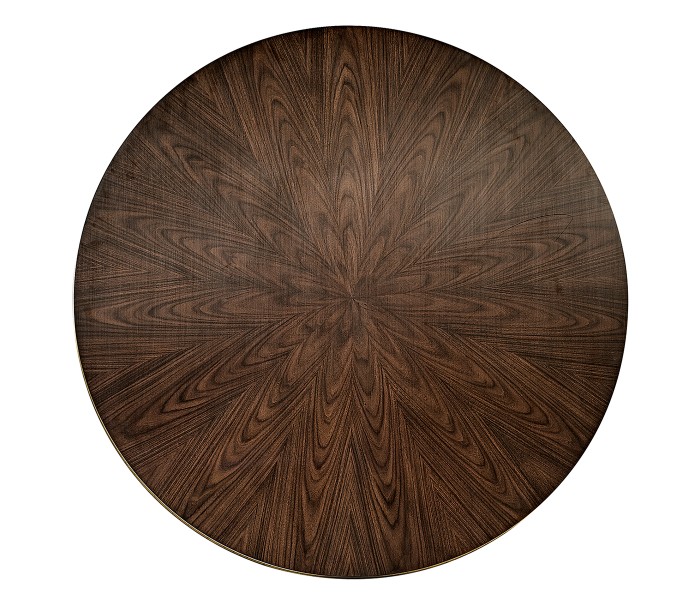 Round Dark Santos & Brass Centre Table