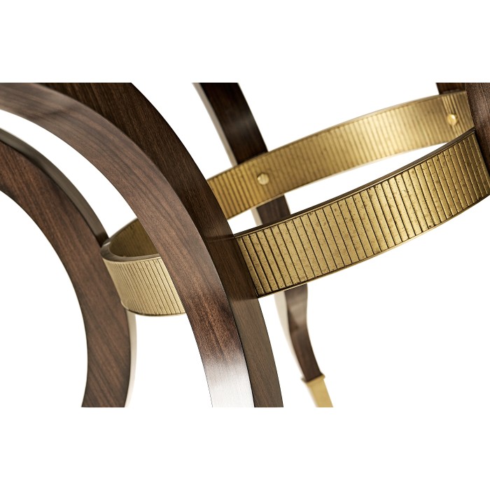 Round Dark Santos & Brass Centre Table