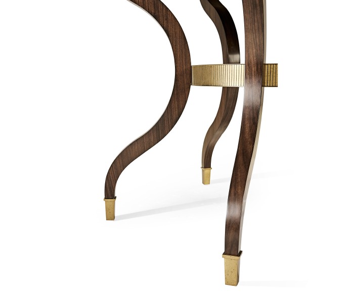 Round Dark Santos & Brass Centre Table