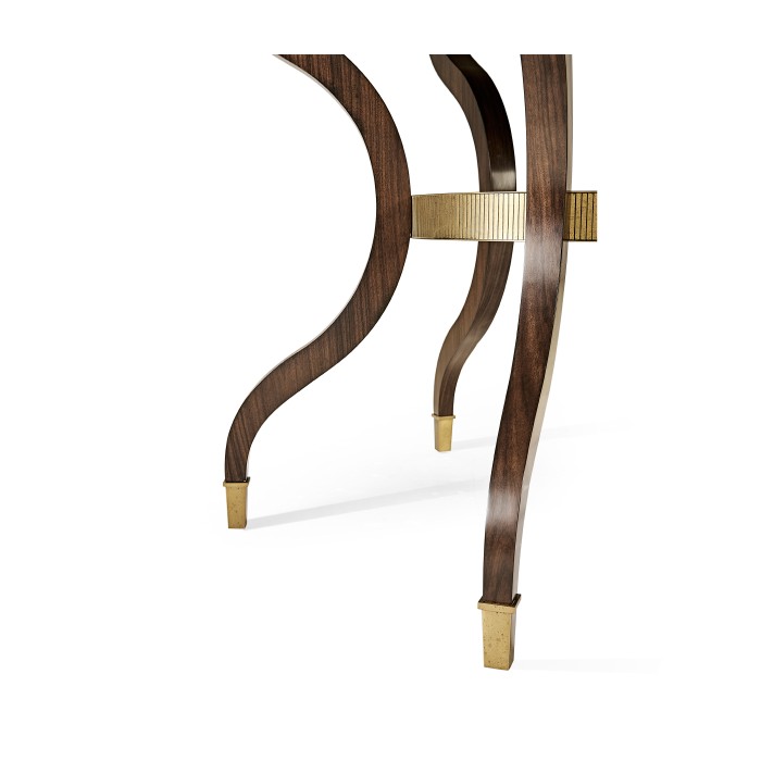 Round Dark Santos & Brass Centre Table