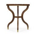 Triangular Dark Santos & Brass Side Table