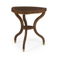 Triangular Dark Santos & Brass Side Table