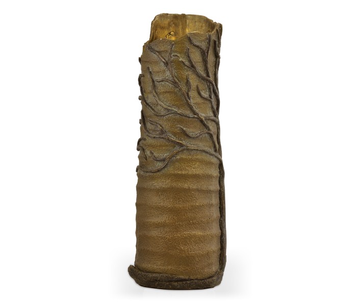 Antique Light Brown Brass Tree Vase