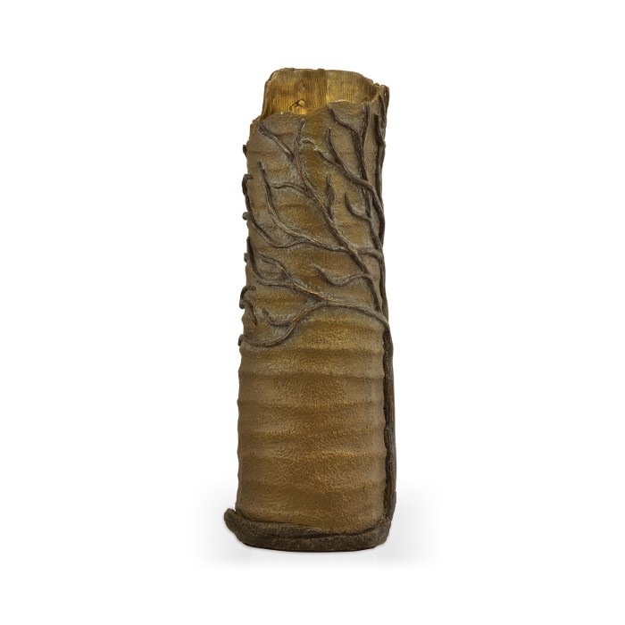 Antique Light Brown Brass Tree Vase