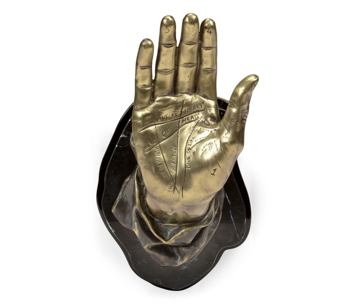 Single Light Brass Open Face Palm