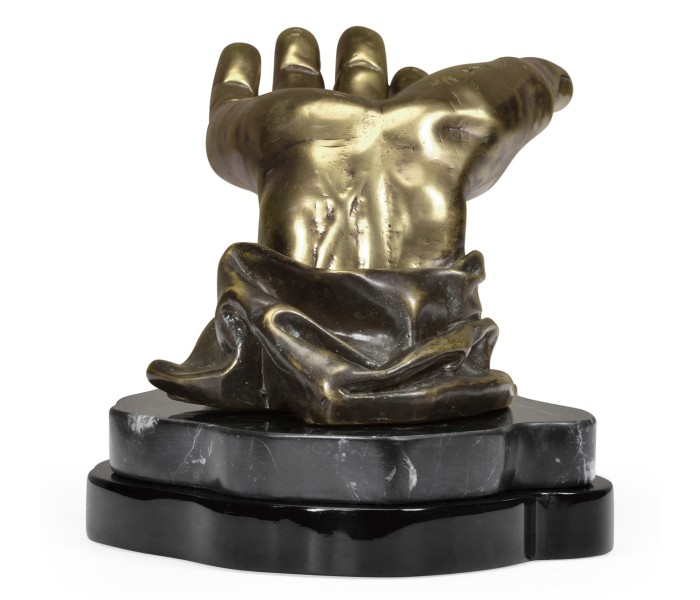 Single Light Brass Open Face Palm