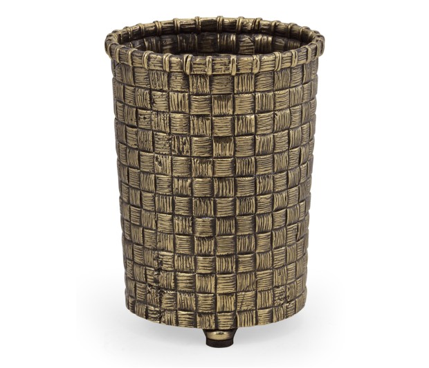 Woven Light Antique Brass Pencil Cup