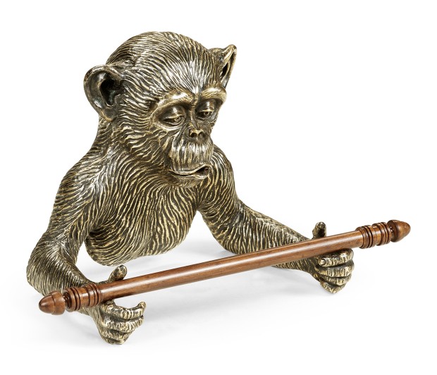 Antique Dark Bronze Monkey Tissue Paper Holder